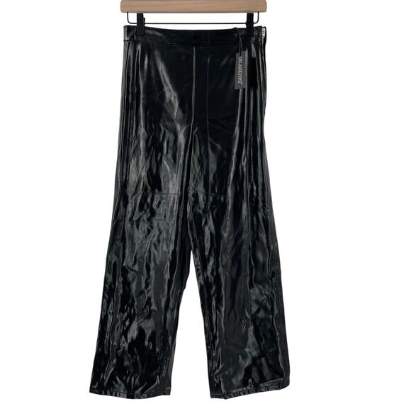 BLANK NYC Faux Leather Pants Size 26 Pleather Size Zipper NWT Vegan Cropped Blk - Picture 2 of 10